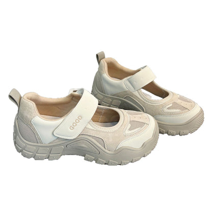 Damen Sneaker Bequem Stützende Klettverschluss Laufschuhe