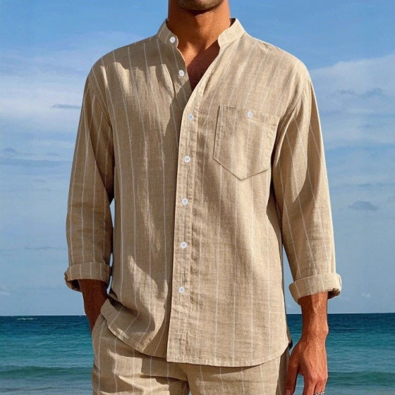 Herren Hemd Streifenmuster Modern Slim Fit