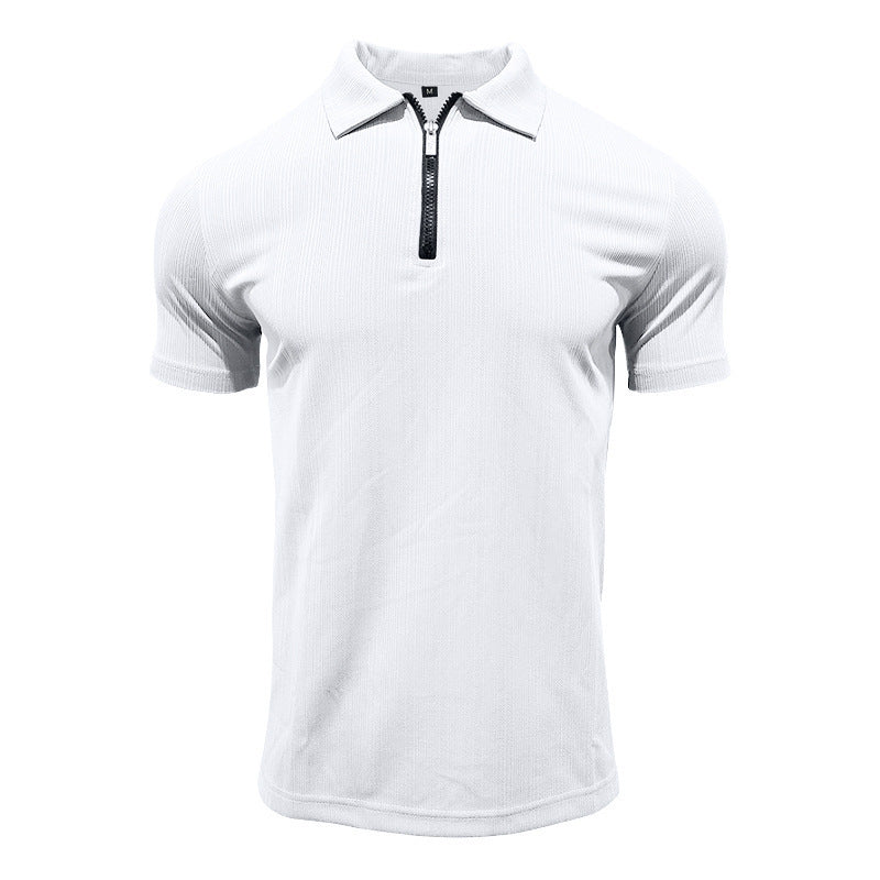 Herren Polohemd Modern mit Reißverschluss Slim Fit