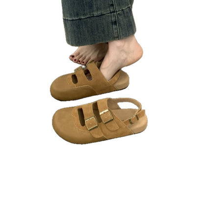 Damen Clogs Bequem atmungsaktiv mit Dekorriemen