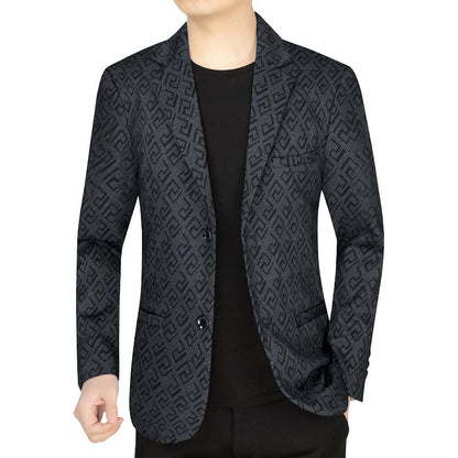 Elegante Herren Blazer Jacke Mit Geometrischem Muster