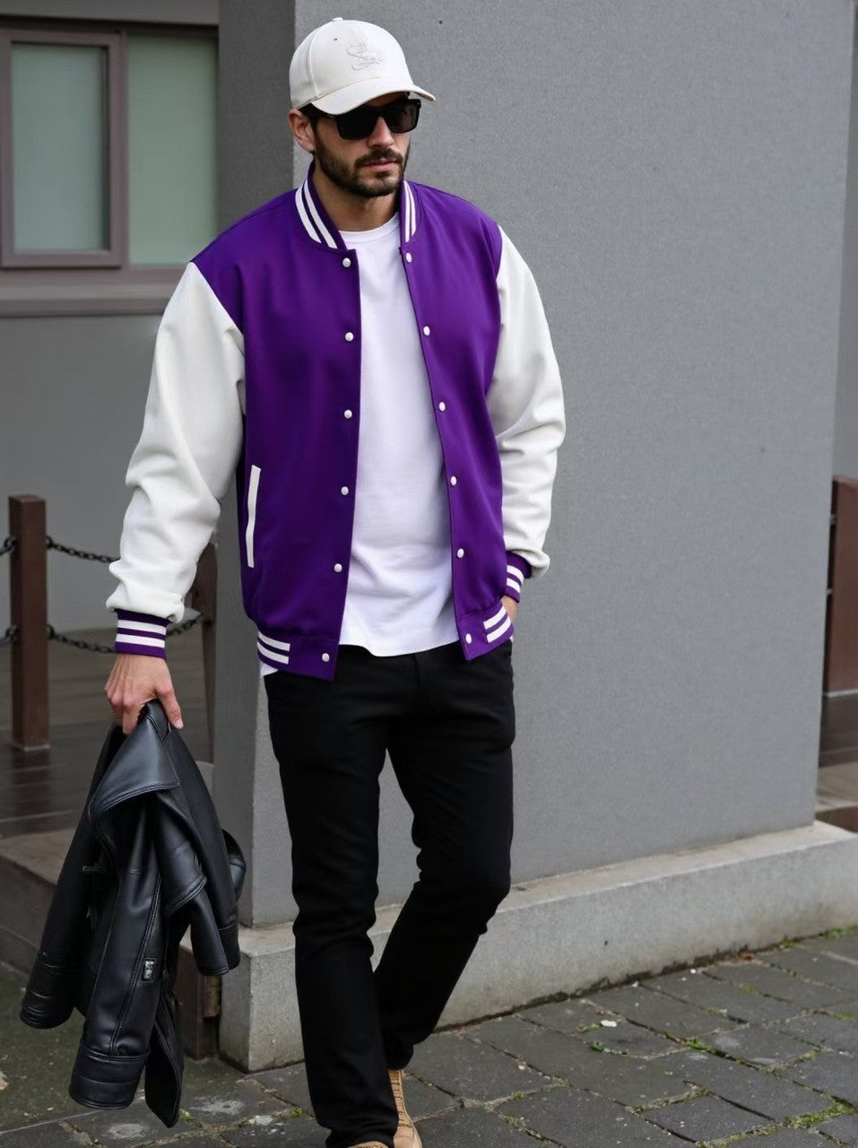 Sportliche Herren Bomberjacke Modern Schwarz