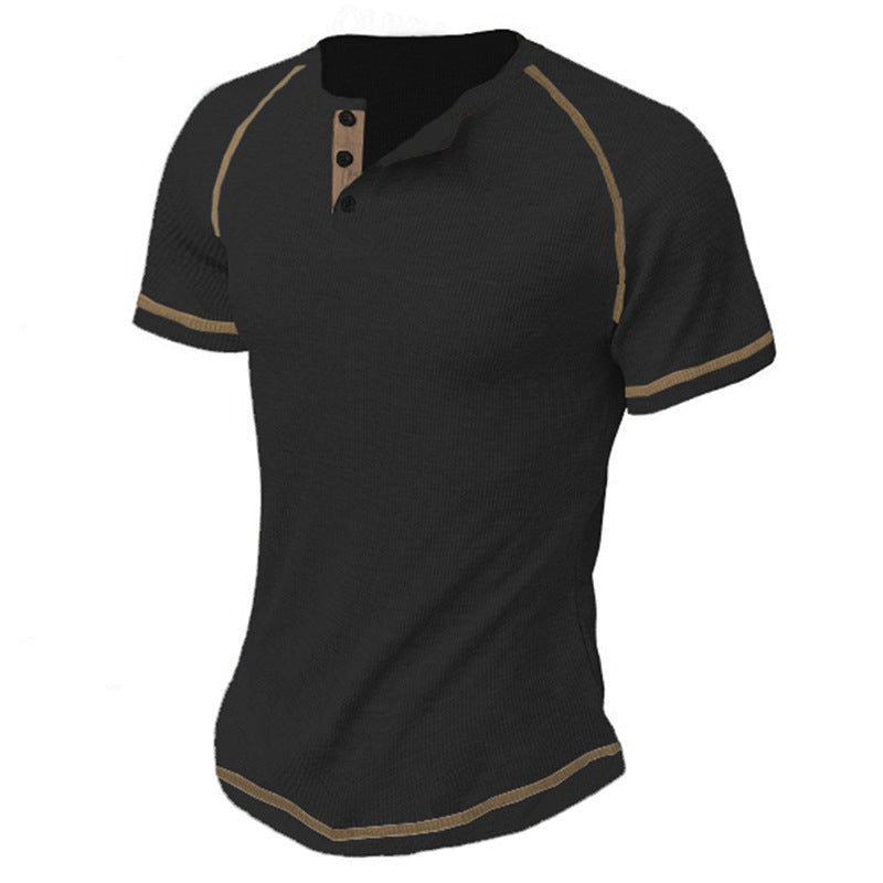 Herren Kurzarm-Shirt Modern mit Struktur und Kontrast