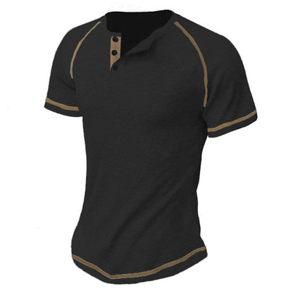 Herren Kurzarm-Shirt Modern mit Struktur und Kontrast