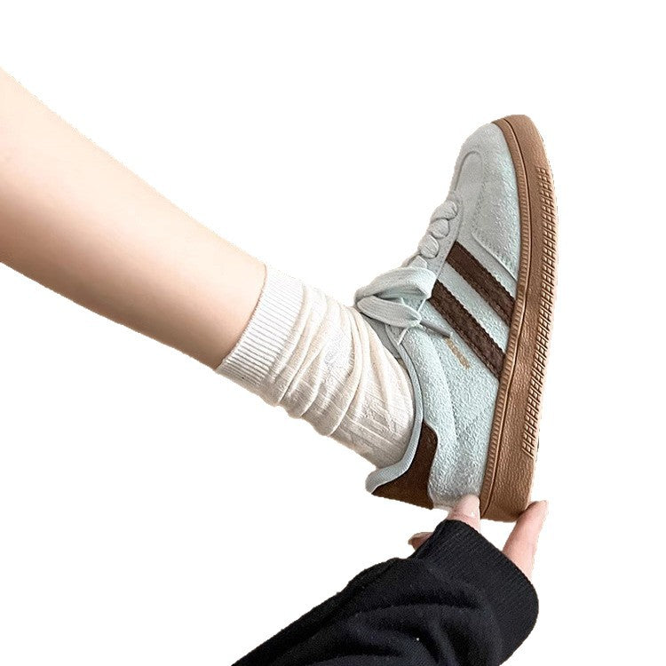 Damen Sneaker Velours Weich Bequem Schwarz