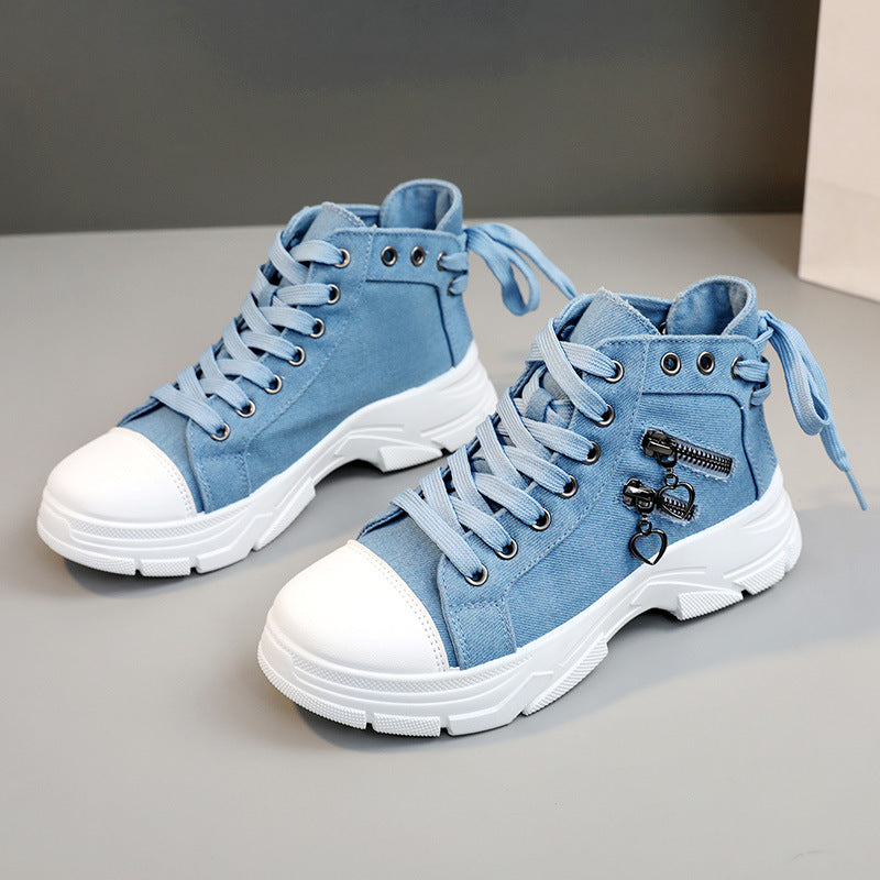 Damen Sneaker High-Top Reißverschluss Robust Sportlich
