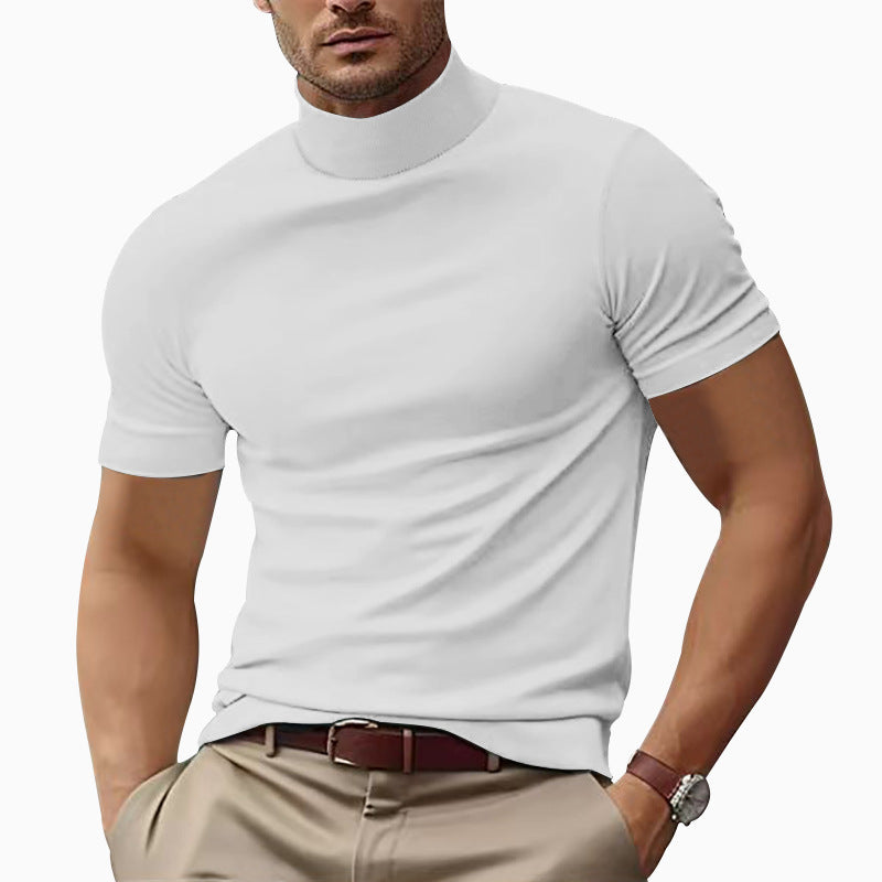 Herren T-Shirt Kurzarm Turtleneck Modern Berlin Style