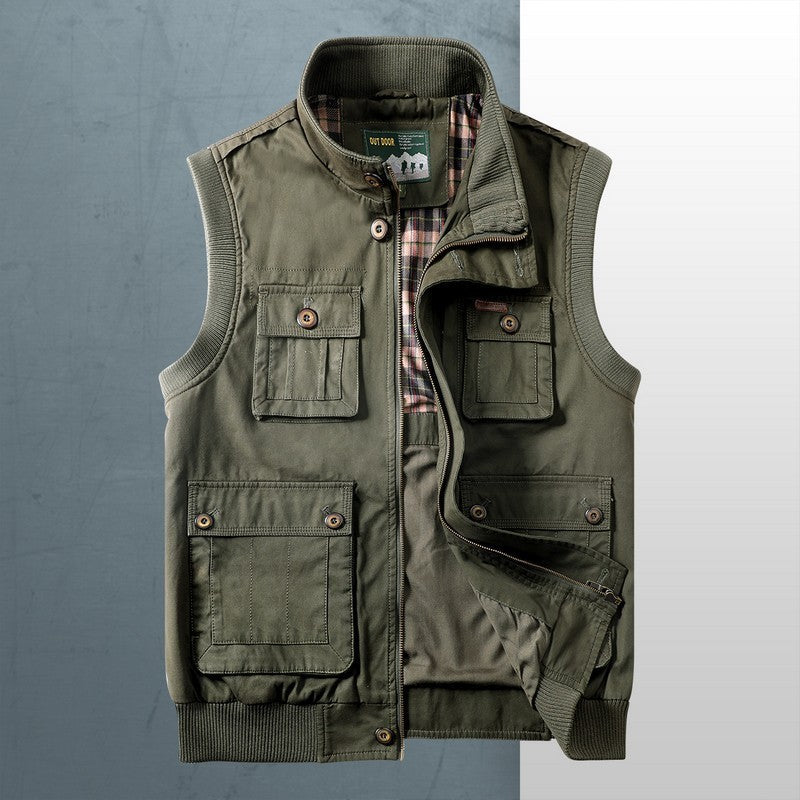 Herren Outdoor-Weste Vieltaschig Funktionell Wasserdicht