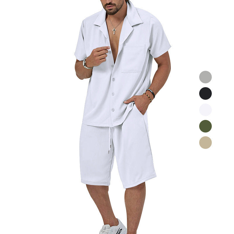 Herren Freizeit-Set Kurzarmhemd lässige Shorts Sommerlich - BerlinGlamour