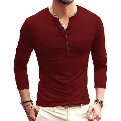 Herren Langarmshirt mit Knöpfen Modern Urban Style