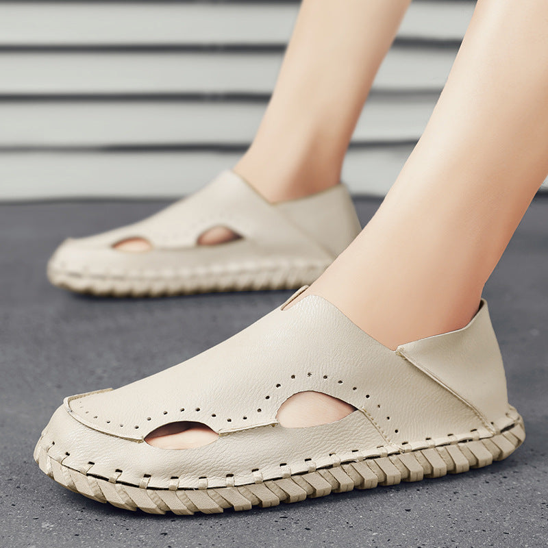 Damen Leder-Slipper Bequem Atmungsaktiv KomfortSchuhe - BerlinGlamour