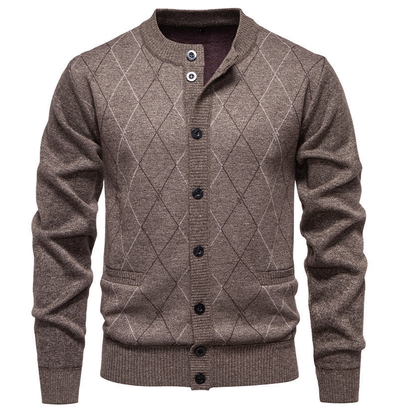Herren Strickjacke Modern Diamantmuster Elegent