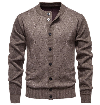 Herren Strickjacke Modern Diamantmuster Elegent