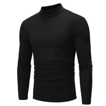 Herren T-Shirt Rollkragen Weich Jersey Elegant