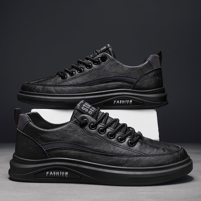 Damen Sneaker Sportlich Atmungsaktiv Leder Schwarz