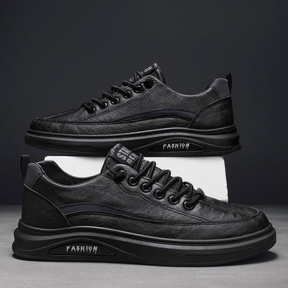 Damen Sneaker Sportlich Atmungsaktiv Leder Schwarz