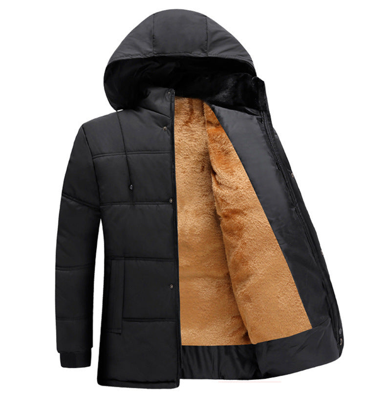 Herren Winterjacke Gefüttert Isolierende Kapuze Weich