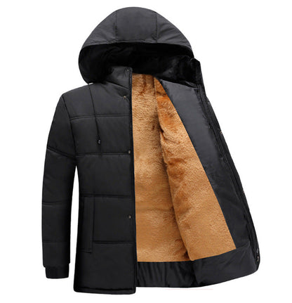 Herren Winterjacke Gefüttert Isolierende Kapuze Weich