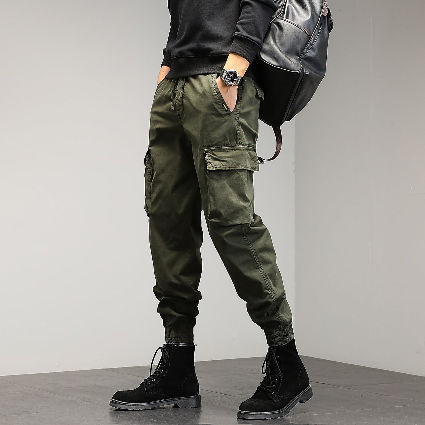 Herren Cargohose Elastisch Bequem Mit Seitentaschen