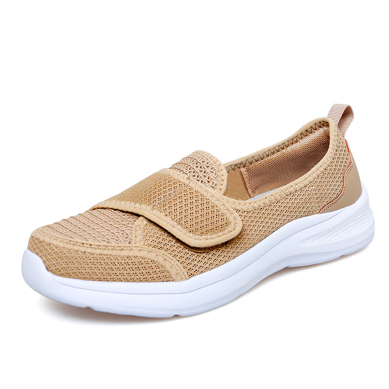Damen Sneaker Atmungsaktiv Slip-On mit Klettverschluss