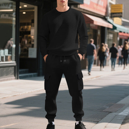 Herren Sweatshirt Set mit Cargo-Hose Jogging Style