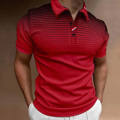 Herren Poloshirt Modern mit Feinmuster und Kontrastkragen