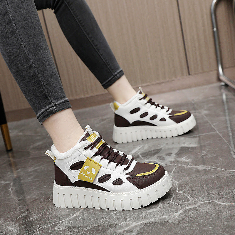 Damen Sneaker High-Top Bequem Sportlich Frauen Schuhe