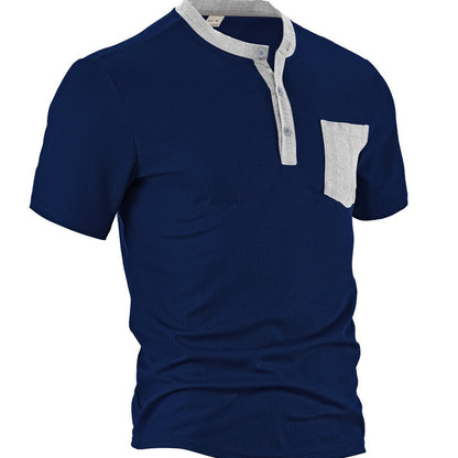 Herren Kurzarm-Shirt Modern mit Brusttasche und Textur