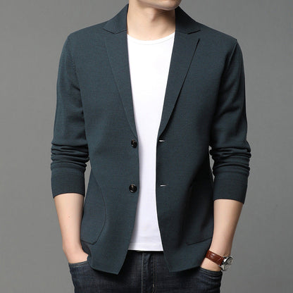 Herren Strickjacke Modern mit Knöpfen und Taschen