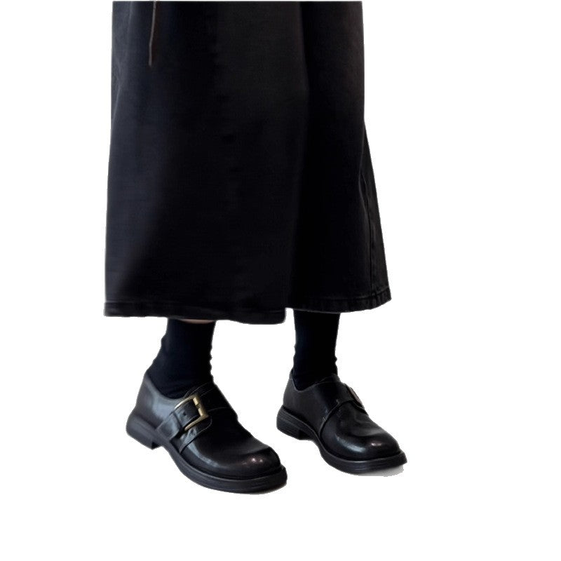 Damen Lederschuhe Weich mit Schnallen Modern