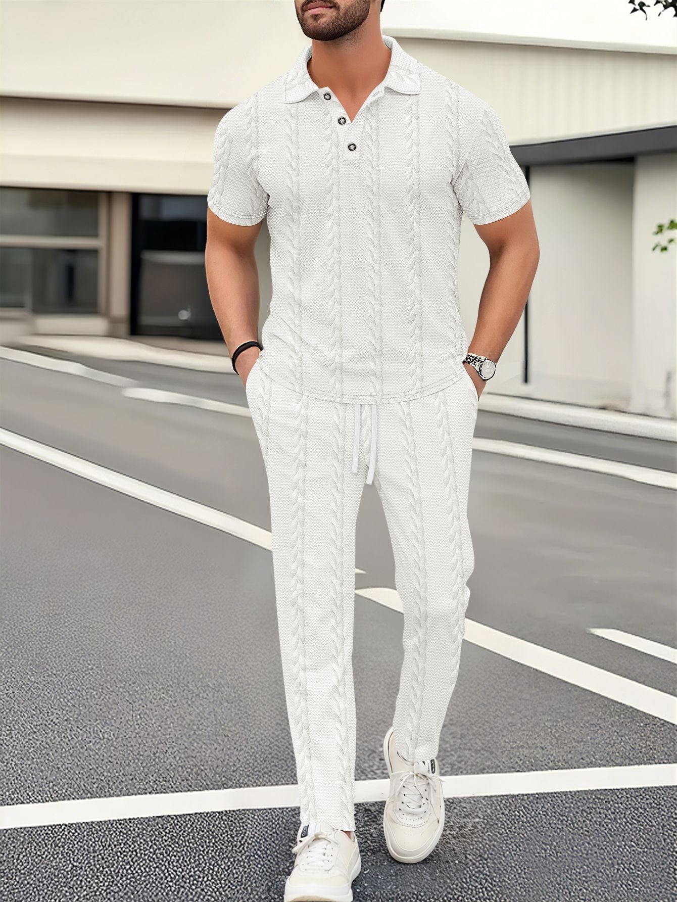 Herren Freizeitanzug Bequem Jogginghose Sportlich Modern