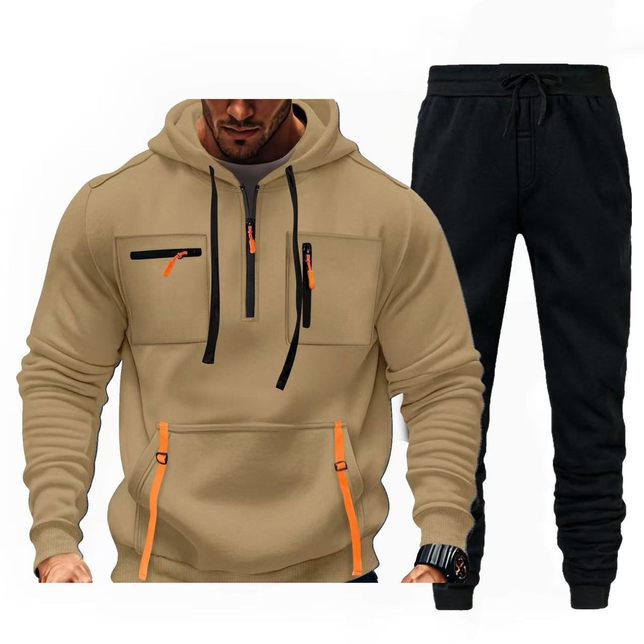 Herren Sportanzug Kapuzenpullover Jogginghose Set