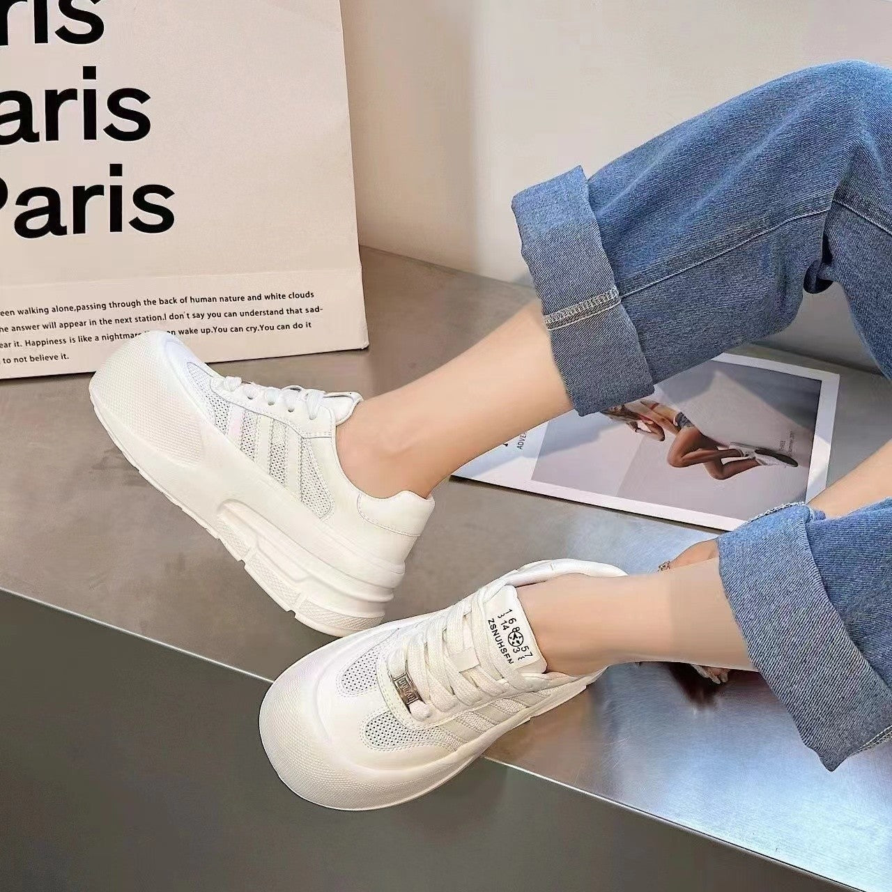 Damen Sneaker Komfort Atmungsaktiv Rutschfest