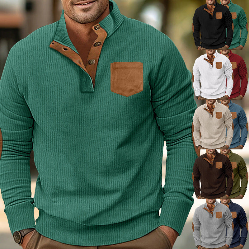 Herren Sweatshirt Kontrast Details Modern Sportlich - BerlinGlamour
