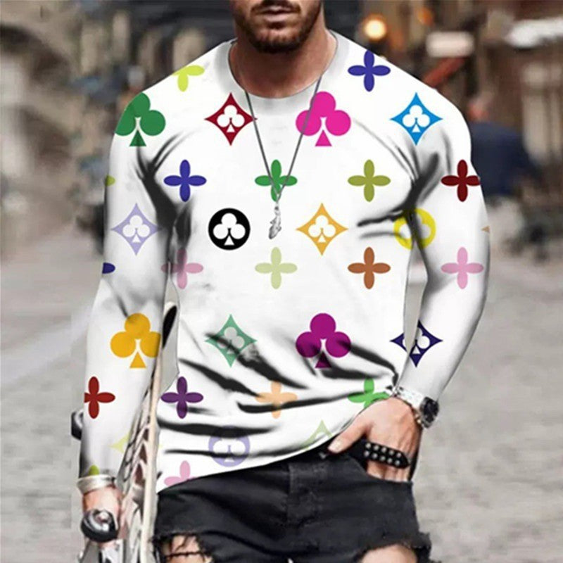 Herren Langarmshirt Bunt Trendig Berlin Style