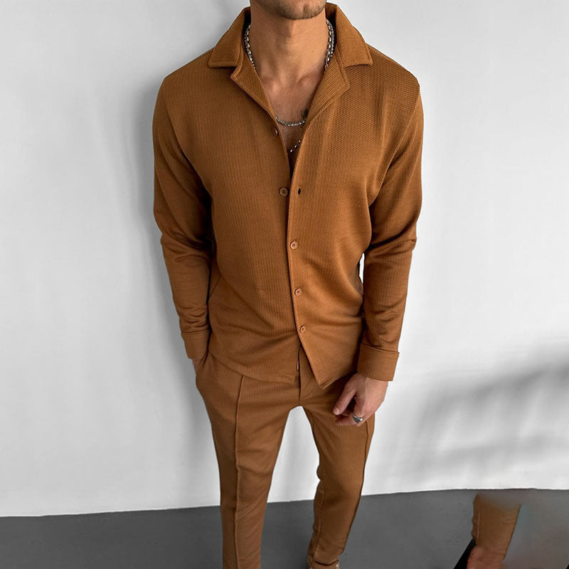 Herren Hemd Langarm Elegantes Strukturiert Modern