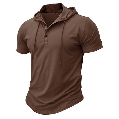 Herren Polo Kurzarm mit Kapuze Modern Sportlich
