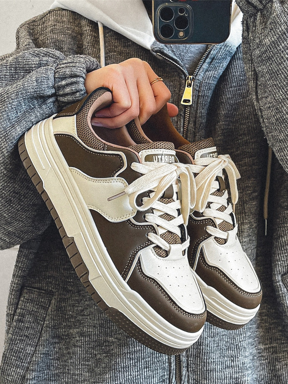 Damen Sneaker Dicksohlige atmungsaktiv Modisch