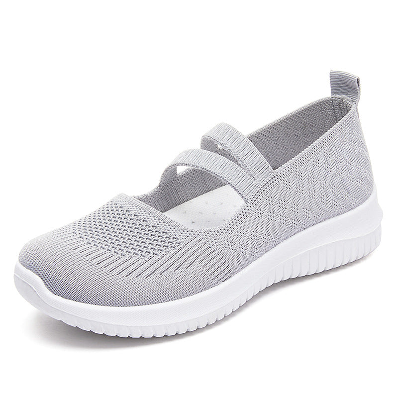 Damen Sneaker Bequem Slip-On mit Klettverschluss
