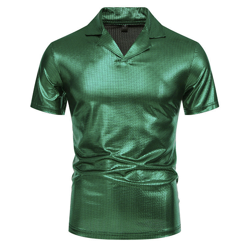 Herren Hemd Kurzarm Modern Glänzend Berlin Style