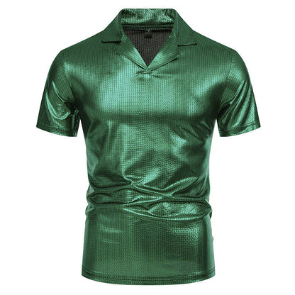 Herren Hemd Kurzarm Modern Glänzend Berlin Style