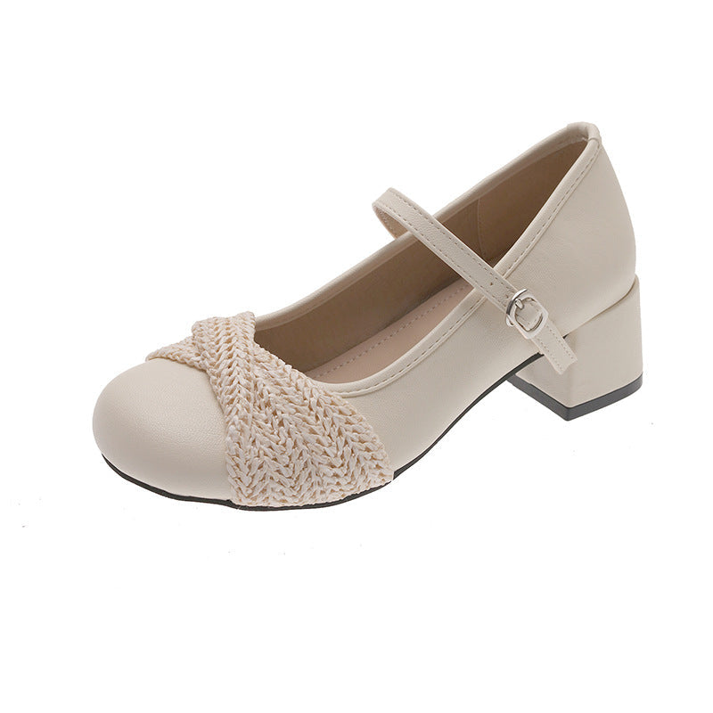 Damen Ballerinas Elegant Riemen Strickdetails Schuhe