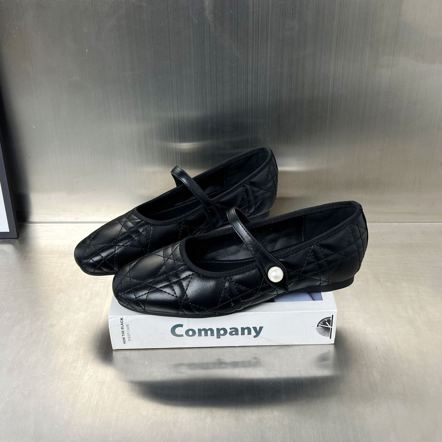 Damen Ballerinas Elegante Leder Schuhe Mit Riemen