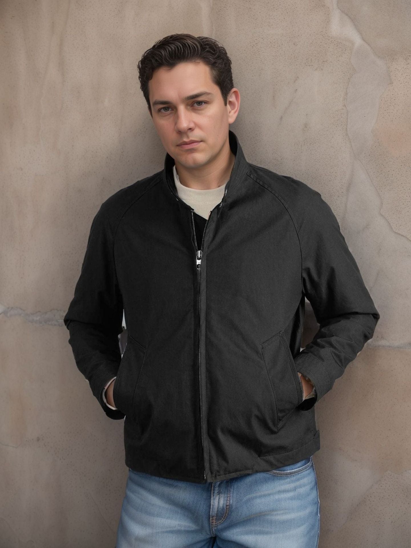 Herren Freizeitjacke Leicht Modern Stehkragen