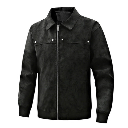 Herren Lederjacke Steppweste Soft Schwarz Modern