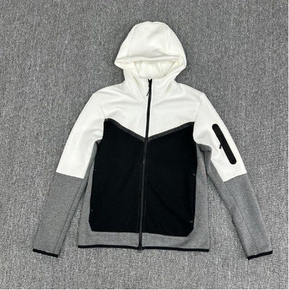 Herren Fleecejacke Sportlich mit Kapuze und Reißverschlusstaschen