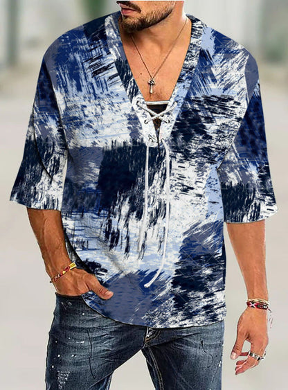 Herren Shirt mit modernem Schnürdesign Graffiti Style