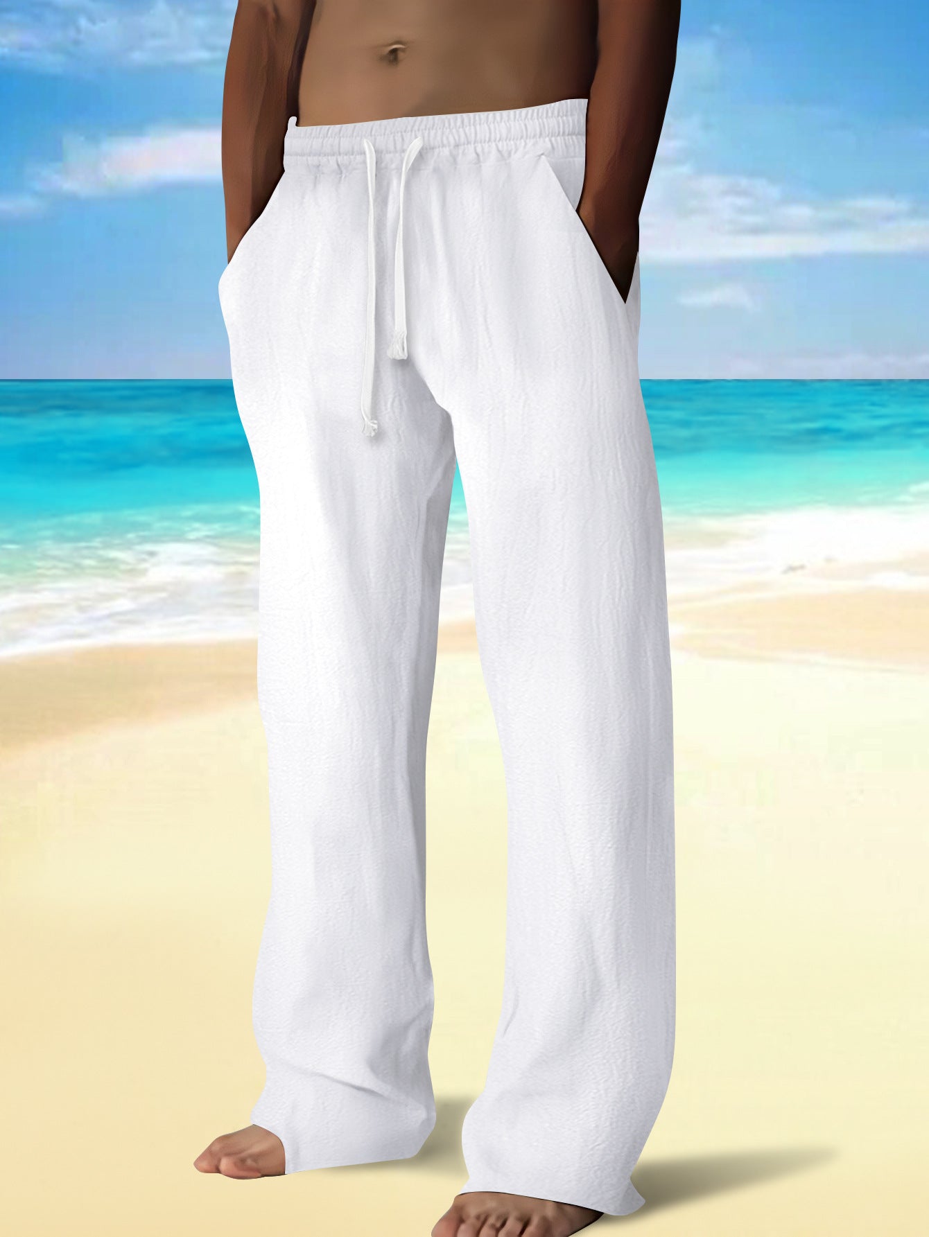 Herren Strandhose Leicht Freizeithose Sommer