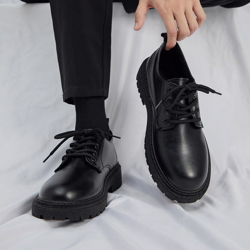 Herren Schnürschuhe Klassisch Lederschuhe Schwarz