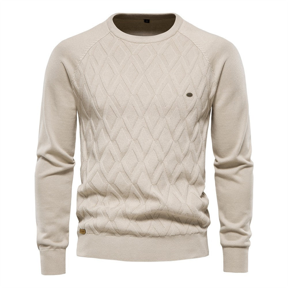 Herren Strickpullover Rautenmuster Modern Rundhals